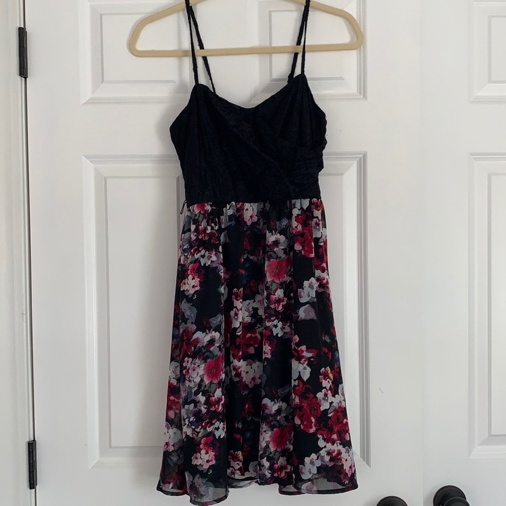 Small Black Lace and Floral Dress